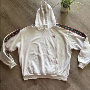 Aviator Nation White Hoodie with Multicolor Stripes